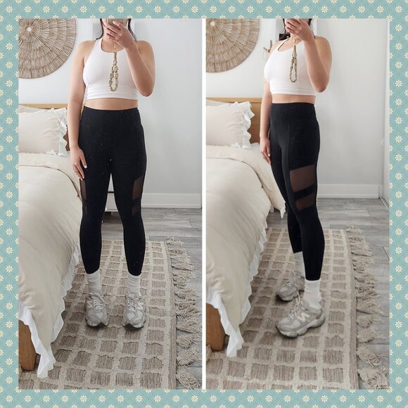 Express Black Mesh Leggings - Picture 1 of 6